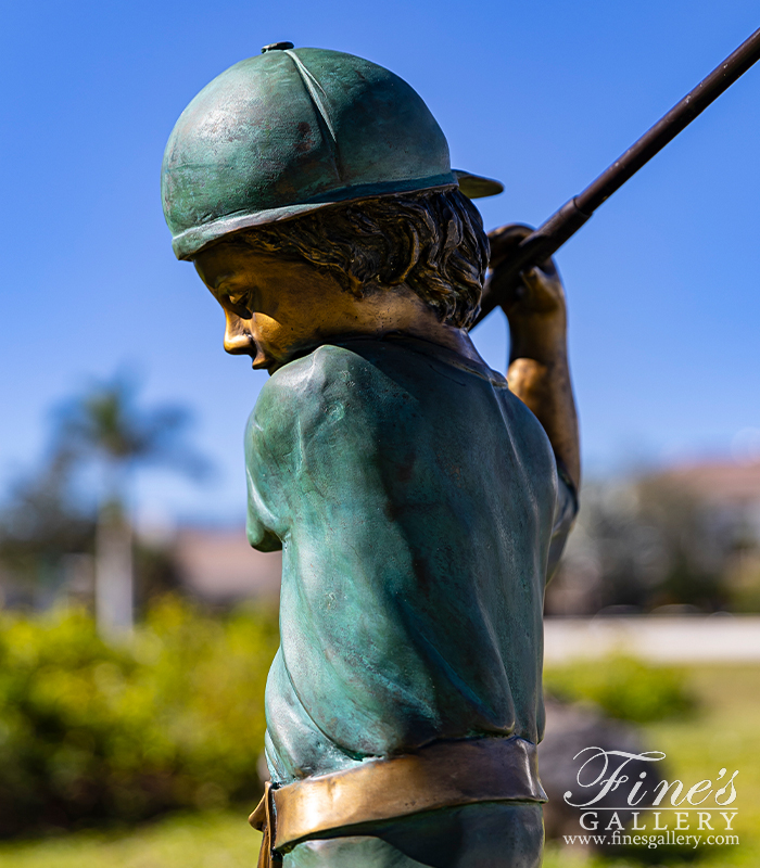 Bronze Statues  - Child Golfer Swings Dads Club - BS-1744